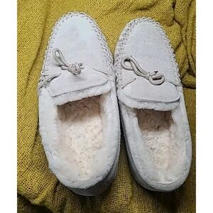 BEARPAW Men's Brown Tan Suede/ Sheepskin Lined Size 11‎ Moccasins